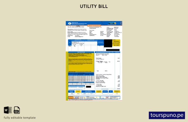 lista para imprimir plantilla de factura de servicios públicos de India Tata Pow